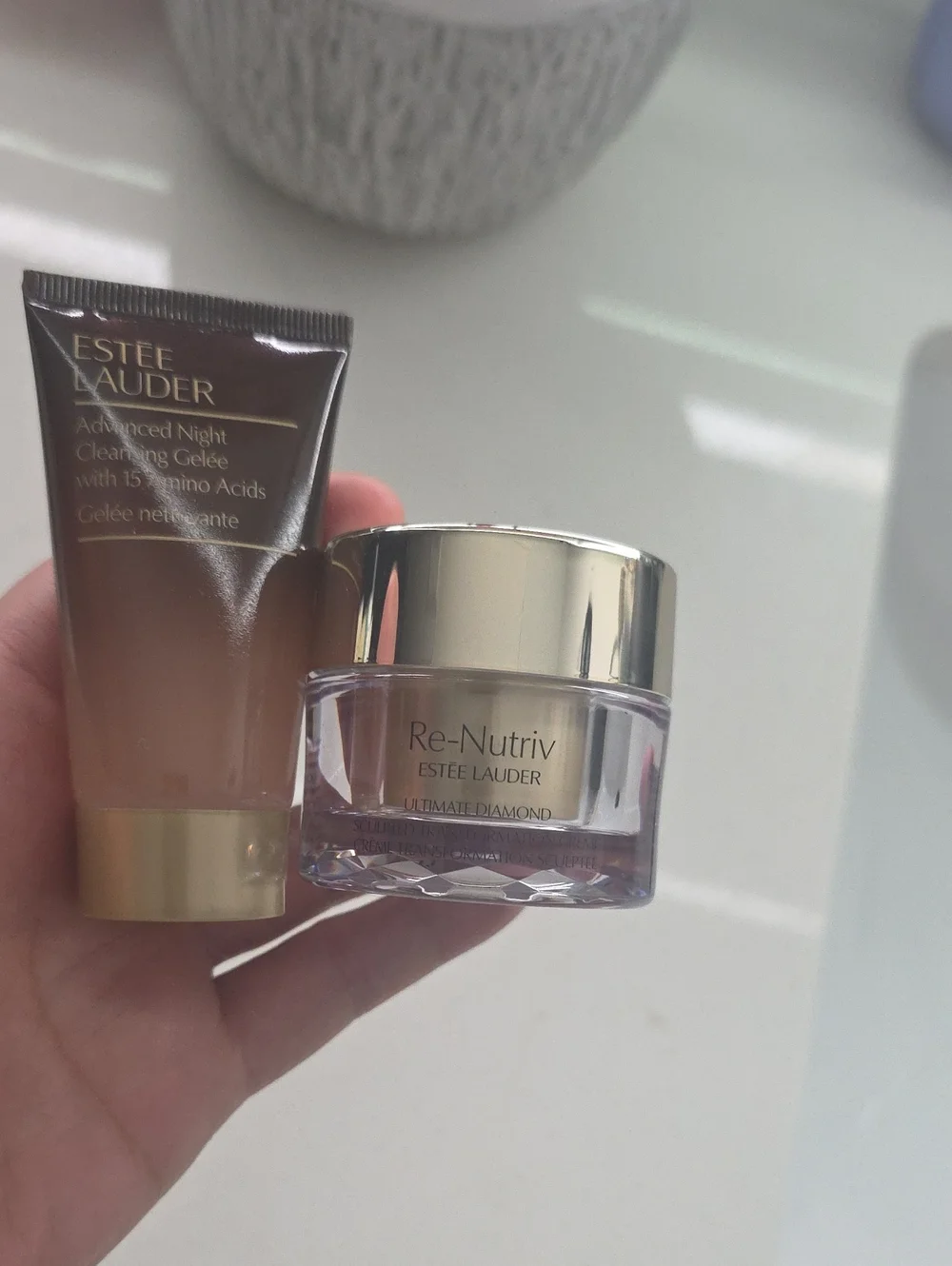Estee Lauder Re-Nutriv Cream Jar - Gold & Clear